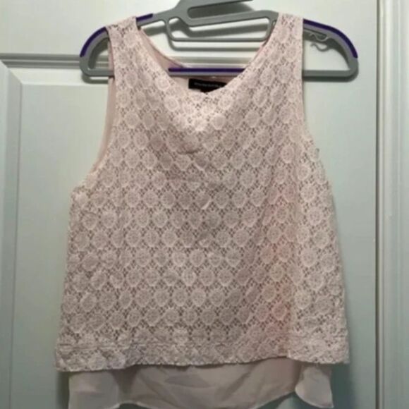 Banana Republic Lace Over-lay Tank Top - Size Small - Pink - EUC - Picture 5 of 8